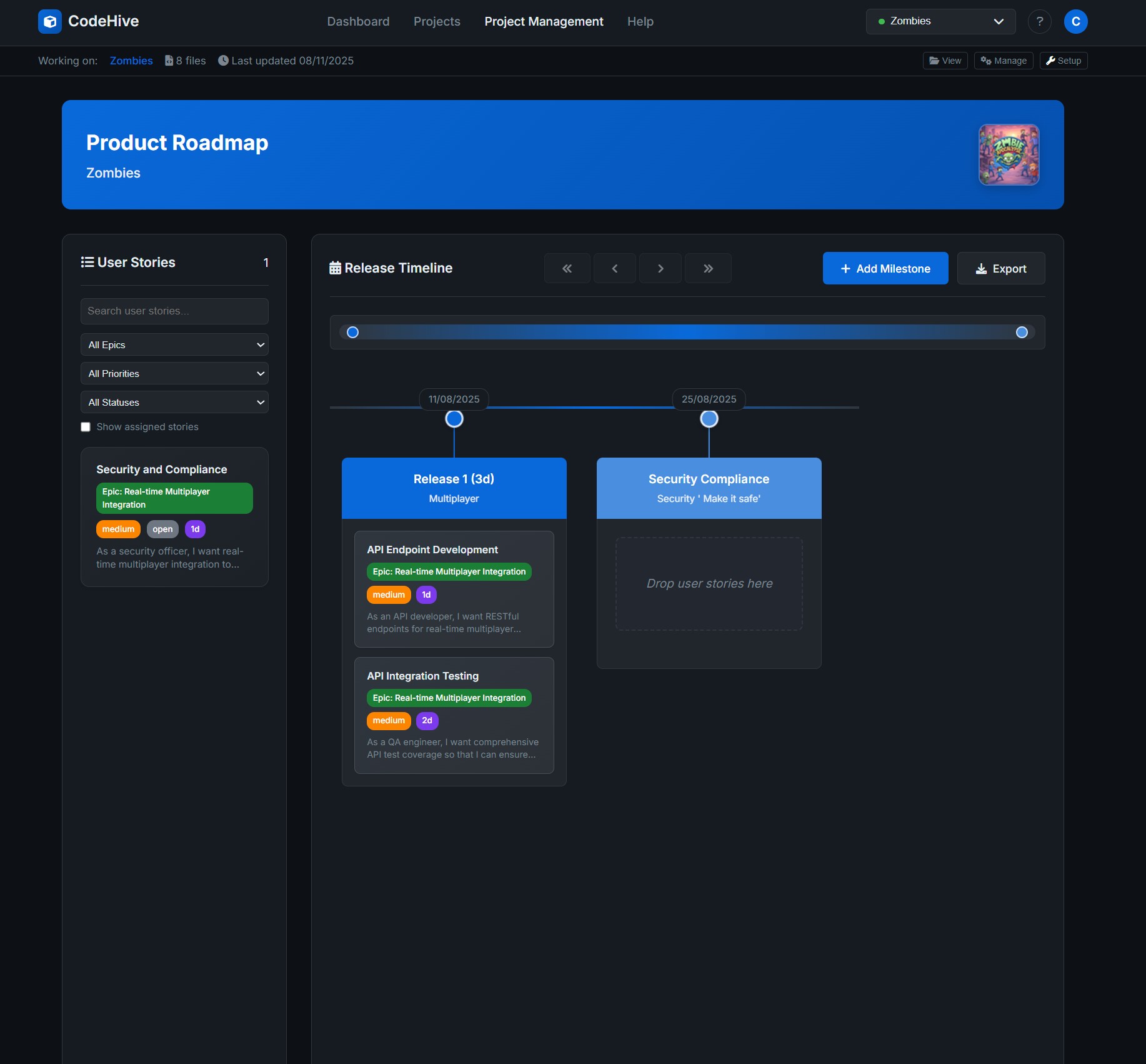 CodeHive Interface - Advanced Analytics